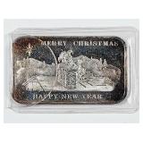 Merry Christmas Happy New Year  1 oz .999 silver
