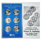1979 & 1980 P-D-S  Susan B. Anthony Dollar set
