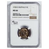 1938-D  Buffalo Nickel   NGC MS-66
