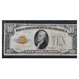 1928  $10  Gold Certificate  Yellow seal   VF