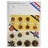 1982 P&D Uncirculated Coin set & 7 variety cents