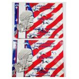 2 sets of 1979 & 1980  Susan B. Anthony Dollars