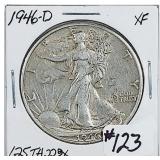 1946-D  Walking Liberty Half Dollar   XF