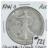1944-S  Walking Liberty Half Dollar   AU