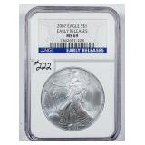 2007  $1 Silver Eagle   NGC MS-69 Early Release
