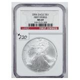 2006  $1 Silver Eagle   NGC MS-69 First Strike