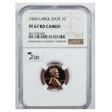 1960 Large date  Lincoln Cent NGC PF-67 RD Cameo