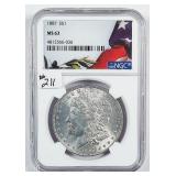1887  Morgan Dollar   NGC MS-63  spot on cheek