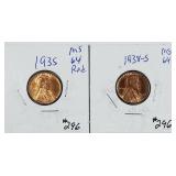 1935 & 1938-S  Lincoln Cents   MD