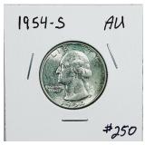 1954-S  Washington Quarter   AU
