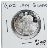 Standing Liberty Quarter  1/4 oz .999 silver round