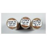 3 BU rolls  1964  Canada One Cents