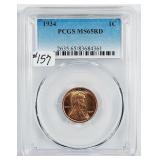 1934  Lincoln Cent   PCGS MS-65 RD