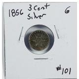 1856  Three Cent Silver   G