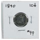 1890  Seated Liberty Dime   VG