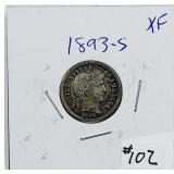 1893-S  Barber Dime   XF