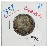 1937  Canada  25 Cents  80% silver  VF