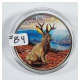 Colorized Jackalope  One troy oz .999 silver round