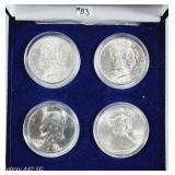 4 Different First Year issue silver dollars