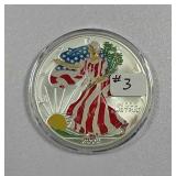 2000  $1  Silver Eagle  "Colorized"