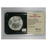2001  $1  Silver Eagle  Unc.   "Littleton Holder"