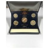 2000  24-Kt Gold plated 5 coin year set