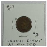 1867  Indian Head Cent   G