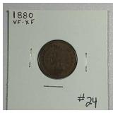 1880  Indian Head Cent   VF-XF