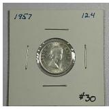 1957  Canadian 10 Cents   MS