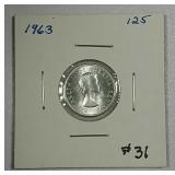 1963  Canadian  10 Cents   MS