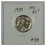 1937  Buffalo Nickel   MS-64+