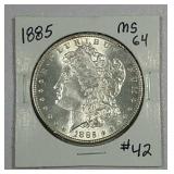 1885  Morgan Dollar   MS-64