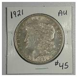 1921  Morgan Dollar   AU