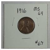 1916  Lincoln Cent   MS-64