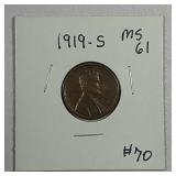 1919-S  Lincoln Cent   MS-61