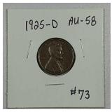 1925-D  Lincoln Cent   AU-58
