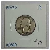 1937-S  Washington Quarter   G