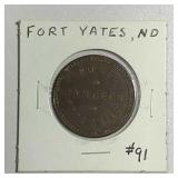 Post Canteen  Fort Yates, ND   10 Cents  token