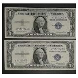 2  Series 1935-E  $1 Silver Certificates  Gem CU