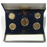 2000  24-KT Gold Plated  5 Coin year set