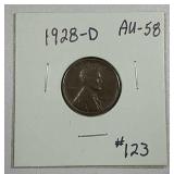 1928-D  Lincoln Cent   AU-58