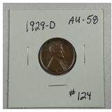 1929-D  Lincoln Cent   AU-58