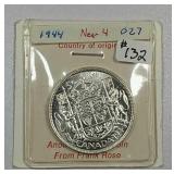 1944  Near 4  Canadian  50 Cents  BU