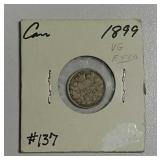 1899  Canadian  5 Cents   F