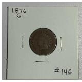 1876  Indian Head Cent   G