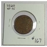 1828  Classic Half Cent   VF-35