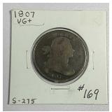 1807  Draped Bust Large Cent   VG+