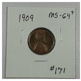 1909  Lincoln Cent   MS-64+