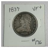 1837  Bust Half Dollar   VF+