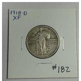 1918-D  Standing Liberty Quarter   XF